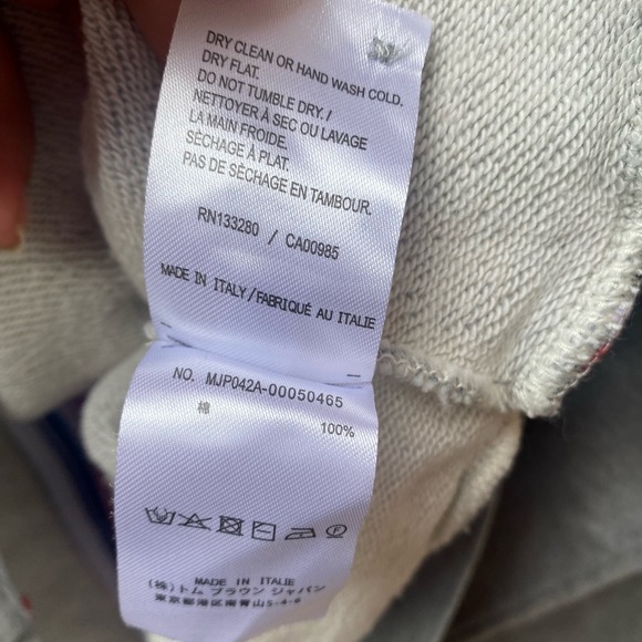 Thom Browne Size 2 Center Stripe Jersey Gray Pullover Hoodie Sweater - Picture 8 of 11